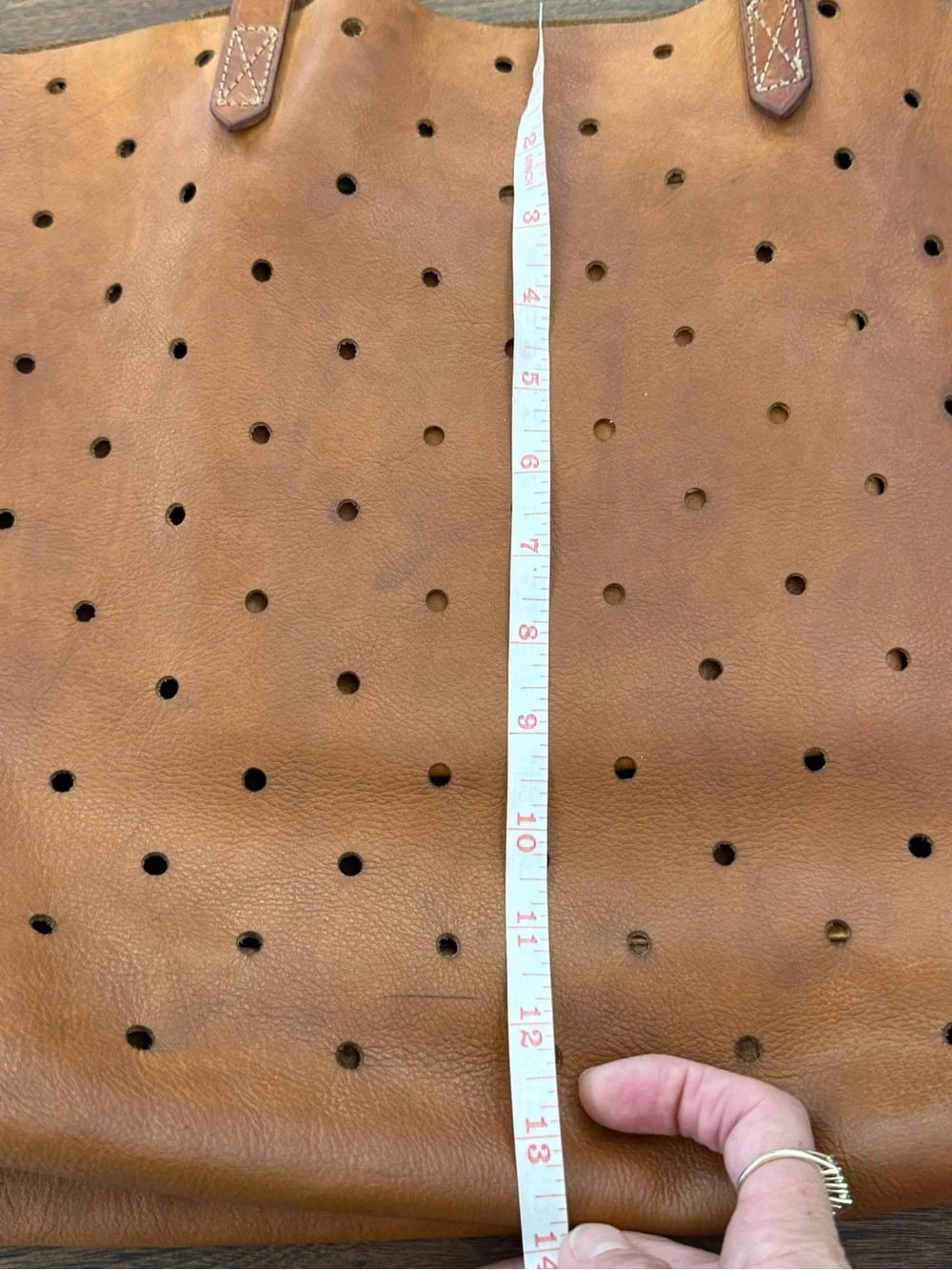 Madewell Perforated Leather Signature Tote – Rich Patina & Character